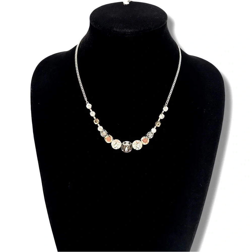 LOFT Simple Sparkle Rhinestone Crystal Bib Necklace | NWOT - Picture 2 of 5
